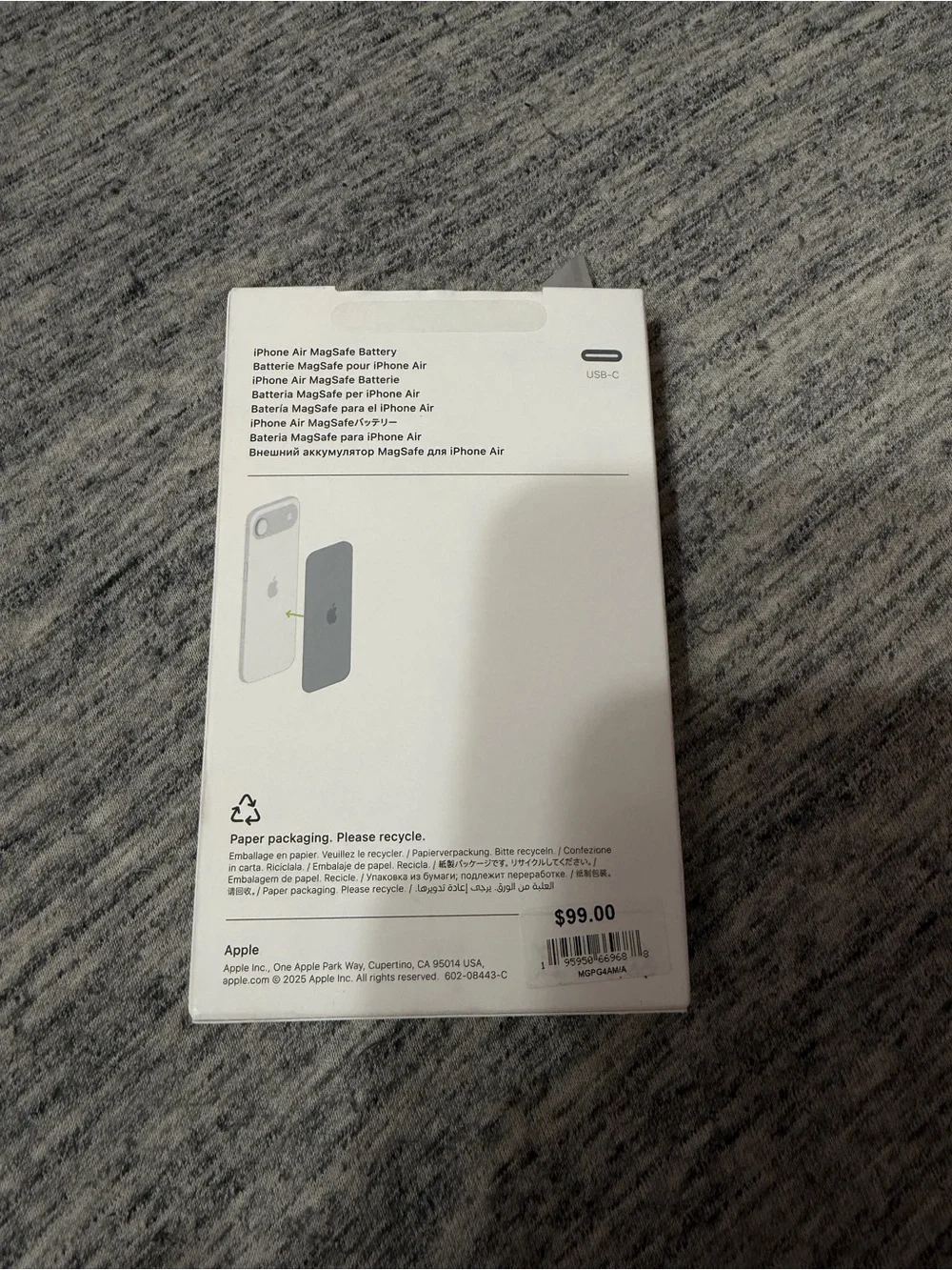 Apple iPhone Air MagSafe Battery Pack - White